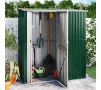 vidaXL Garden Shed Green Galvanised Steel Garage Outdoor Storage Shed House