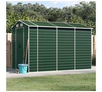 Garden Shed Green 191x300x198cm Galvanised Steel Lockable Door Corner Protector
