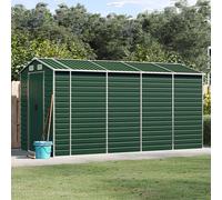 Garden Shed Green 191x385x198 cm Galvanised Steel Berkfield Home Green One Size