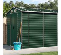 Garden Shed Green 191x470x198 cm Galvanised Steel Berkfield Home Green One Size