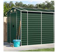 Garden Shed Green 191x555x198cm Galvanised Steel Corner Protector Door HeavyDuty