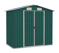 Garden Shed Green 205x129x183 cm Galvanised Steel Outdoor Storage Heavy-Duty 4x4