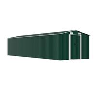 Garden Shed Green 257x779x181cm Galvanised Steel Double Sliding Doors 4 vents XL