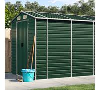 Garden Shed Green Galvanised Steel 191x810x198 cm Corner Protector Large Outdoor