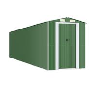 Garden Shed Green Galvanised Steel Outdoor Shed Pallet Woodshed vidaXL