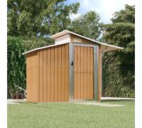 Garden Shed Green Galvanised Steel & PC Board 270x130x208.5 cm LargeLockableBox