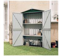 Garden Shed Green Galvanised Steel & Plastic 116x45x175cm Double Door Lockable