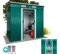 Garden Shed Green Metal 6x4ft with Pent Roof