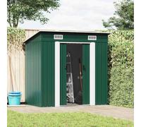 Garden Shed Green Metal Galvanised Steel 190 x 124 x 181 cm with Double Sliding Doors and Ventilation Weatherproof Tool Shed Tool Shed for Garden Outdoor Storage and Protection