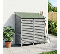 Garden Shed Grey 106x56x113.5cm Solid Fir Wood Louvre Door Weatherproof Storage
