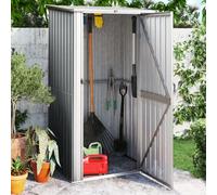 Garden Shed Grey Galvanised Steel 118.5x97x209.5cm Lockable Plastic Roof Secure