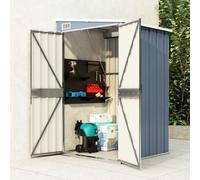 Garden Shed Grey Galvanised Steel Wall Mount 118x100x178cm Durable Metal Secure