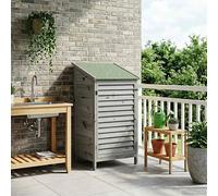 Garden Shed Grey Solid Fir Wood 59x56x113.5cm Unfinished Louvre Door Waterproof