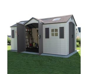 Garden Shed Lifetime 15 x 8 Dual Entry Plastic HDPE Heavy Duty Outdoor Storage