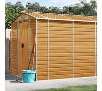 Garden shed Light brown 191x895x198cm Galvanised steel Corner protector Assembly