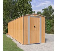 Garden Shed Light Brown Galvanised Steel 192x772x223cm Double Sliding Doors XL+
