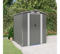Garden Shed Light Grey Galvanised Steel 192x191x223cm Sliding Gate Vent Lockable