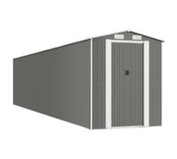 Garden Shed Light Grey Galvanised Steel Outdoor Shed Pallet Woodshed vidaXL