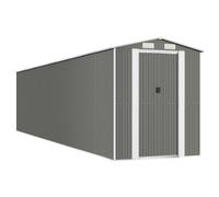 Garden Shed Light Grey Galvanised Steel Outdoor Shed Pallet Woodshed vidaXL