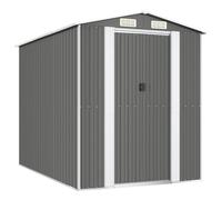 Garden Shed Light Grey Galvanised Steel Outdoor Shed Pallet Woodshed vidaXL