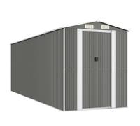 Garden Shed Light Grey Galvanised Steel Outdoor Shed Pallet Woodshed vidaXL