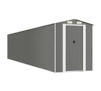 Garden Shed Light Grey Galvanised Steel Outdoor Shed Pallet Woodshed vidaXL