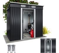 Garden shed metal anthracite 196x122x180cm pent roof
