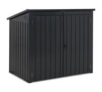 Beliani Garden Shed Moena Metal 158 Cm 96 Cm Graphite Grey