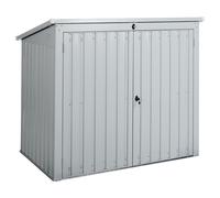 Beliani Garden Shed Moena Metal 158 Cm 96 Cm Light Grey