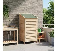 Garden Shed Natural 59x56x113.5 cm Solid Fir Wood Unfinished Asphalt Louvre Door