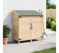 Garden Shed Natural Solid Fir Wood 106.5x56x113.5cm Louvre Door Asphalt Roof UV