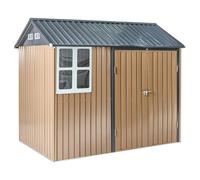 Beliani Garden Shed Nocciano 248 Cm 161 Cm Brown, Brown