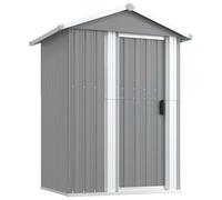 vidaXL Garden Shed Grey 126x97.5x177 cm Galvanised Steel