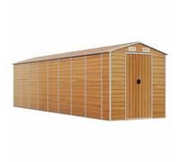 (brown, 191 x 725 x 198 cm) vidaXL Garden Shed Outdoor Storage Shed Patio Yard Tool Shed Galvanised Steel