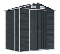 (light grey, 191 x 130 x 198 cm) vidaXL Garden Shed Outdoor Storage Shed Patio Yard Tool Shed Galvanised Steel