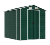 (light brown, 191 x 215 x 198 cm) vidaXL Garden Shed Outdoor Storage Shed Patio Yard Tool Shed Galvanised Steel