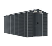 (brown, 191 x 470 x 198 cm) vidaXL Garden Shed Outdoor Storage Shed Patio Yard Tool Shed Galvanised Steel