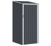 vidaXL Garden Storage Shed Anthracite Grey, Galvanised Steel, Sloped Roof, 87×98×159 cm, No Floor, Outdoor Tool House