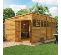 Garden Shed Pent Roof Overlap Heavy Duty Outdoor Wooden Storage 4x6-20x8 Switch