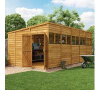 Garden Shed Pent Roof Overlap Heavy Duty Outdoor Wooden Storage 4x6-20x8 Switch