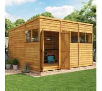 Garden Shed Pent Roof Overlap Heavy Duty Outdoor Wooden Storage 4x6-20x8 Switch