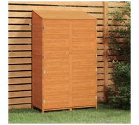 Garden Shed Solid Fir Wood Brown 102x52x174.5cm Outdoor Storage Cabin with Shelf