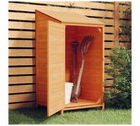 Garden Shed Solid Fir Wood Brown Outdoor Storage Cabinet 55x52x112 cm with Lock