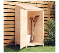 Garden shed Solid fir wood natural 55x52x112 cm Outdoor store cabin secure door