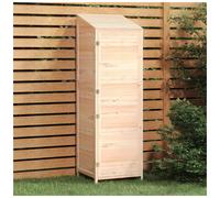 Garden Shed Solid Fir Wood Natural Outdoor Storage 55x52x112 cm for Garden Tools