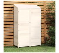 Garden Shed Solid Fir Wood White 102x52x174.5 cm Outdoor Storage Cabinet For DIY