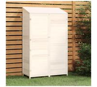 Garden Shed Solid Fir Wood White 102x52x174.5 cm Outdoor Storage Cabinet For DIY