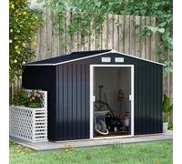 Garden Shed Storage Large Yard Store Sliding Door Metal Roof Tool Box Outsunny Light Grey One Size