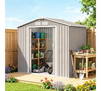 Garden Shed Storage Unit w/ Locking Door Floor Foundation Air Vent