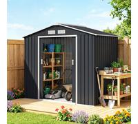 Garden Shed Storage Unit w/ Locking Door Floor Foundation Air Vent